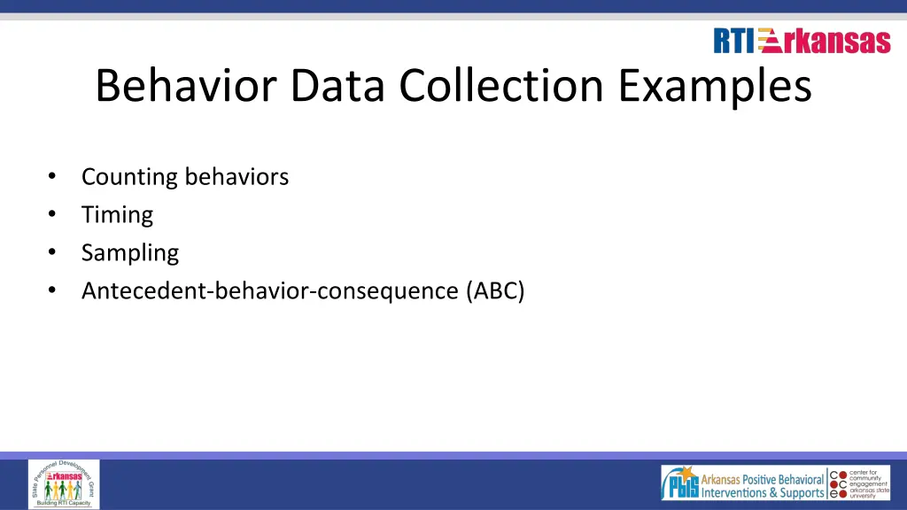 behavior data collection examples