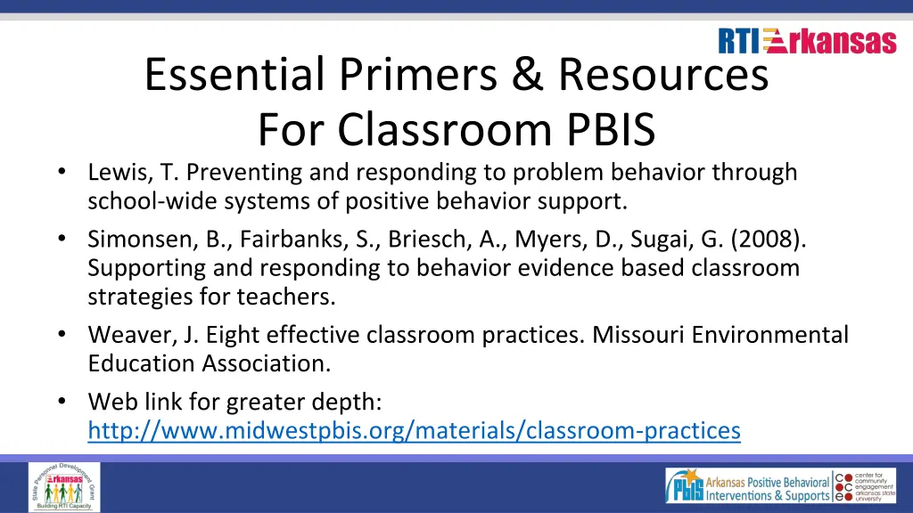 essential primers resources for classroom pbis