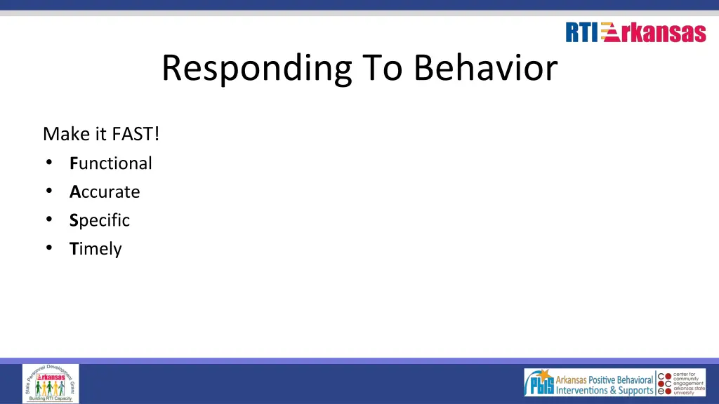 responding to behavior