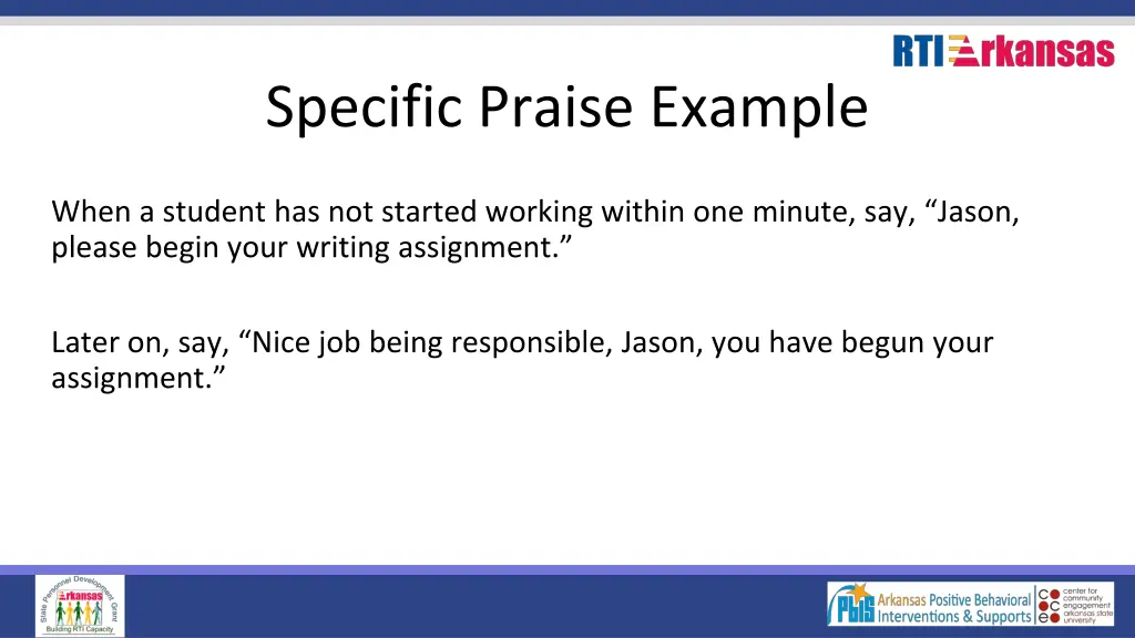 specific praise example