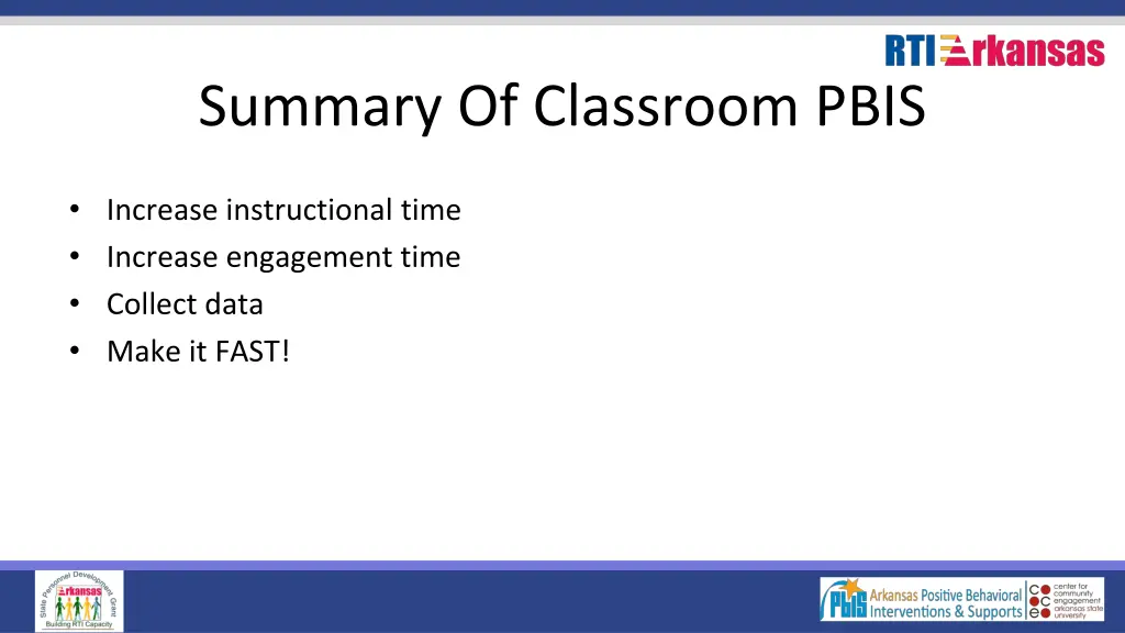 summary of classroom pbis