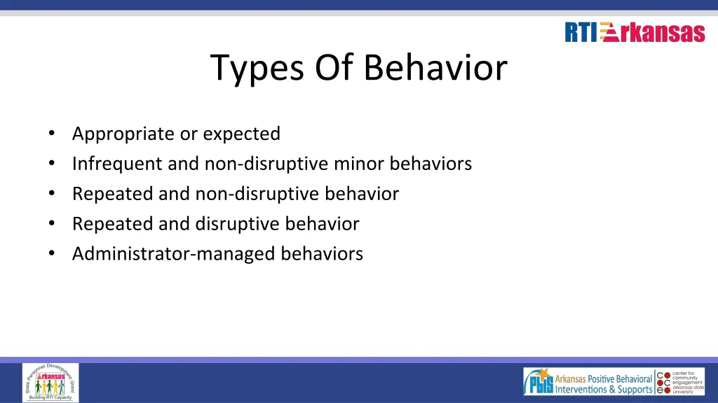 types of behavior
