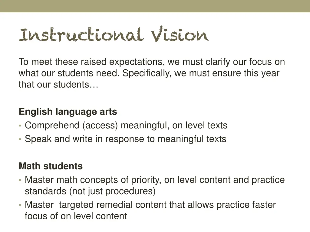 instructional vision