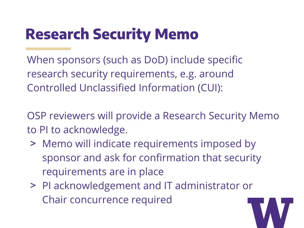 research security memo