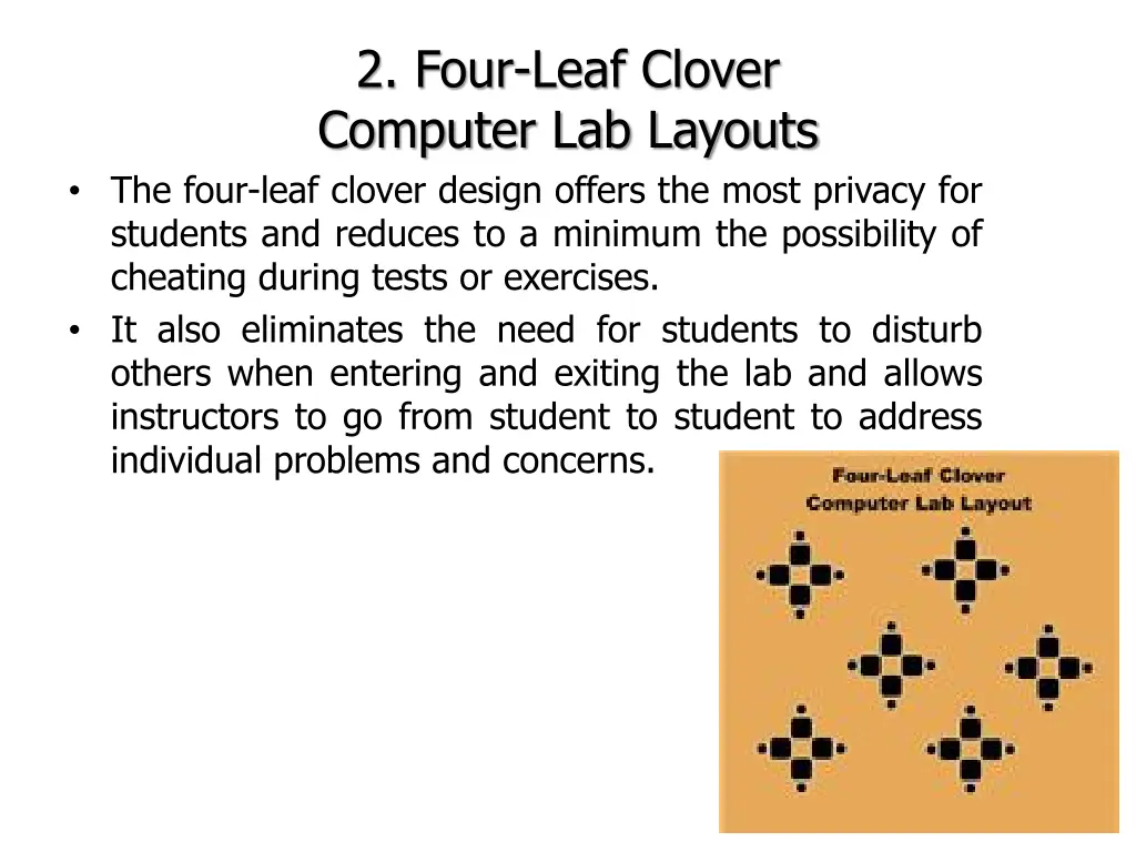 2 four leaf clover computer lab layouts the four
