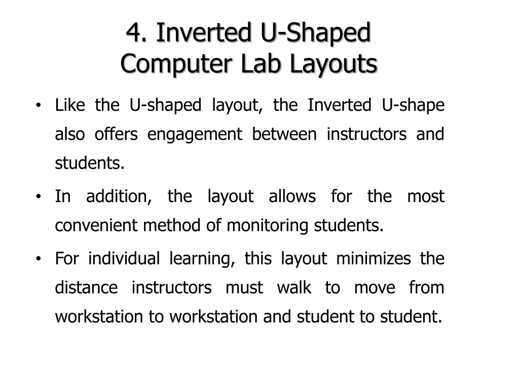 4 inverted u shaped computer lab layouts