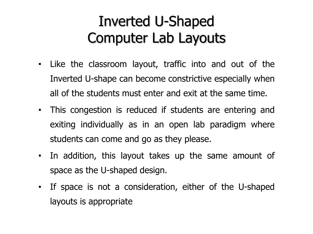 inverted u shaped computer lab layouts