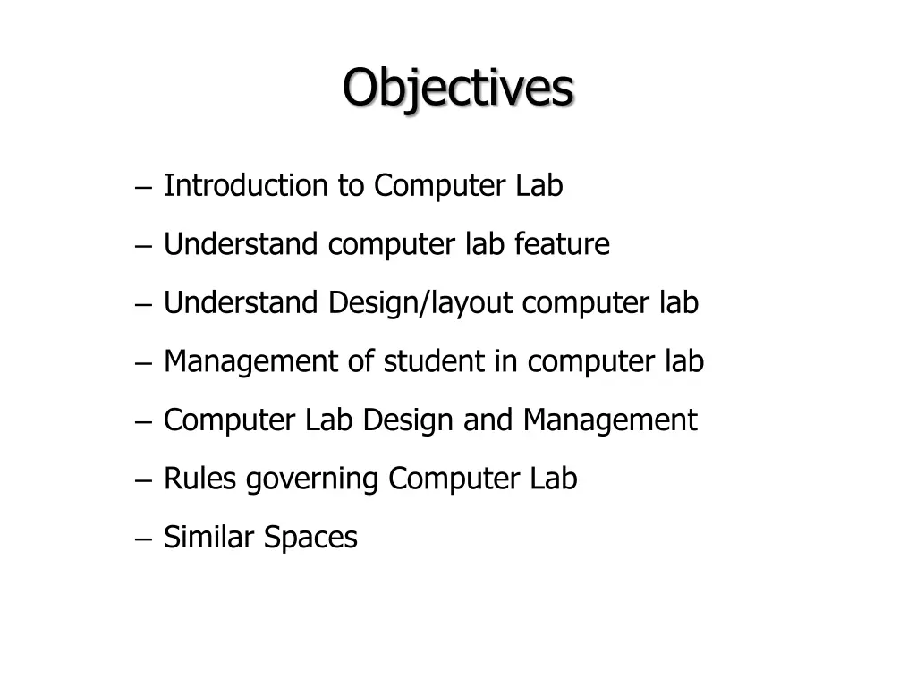 objectives