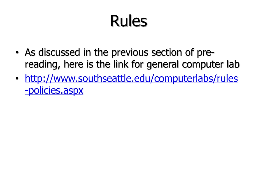 rules