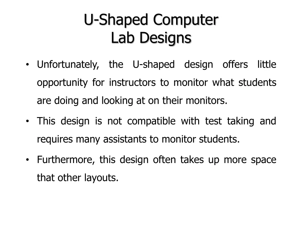 u shaped computer lab designs