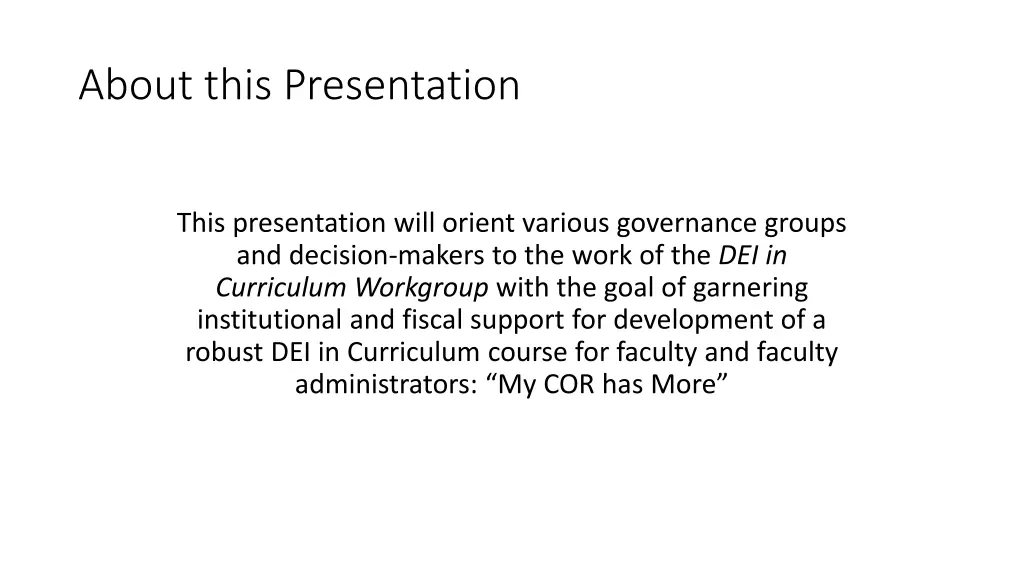about this presentation