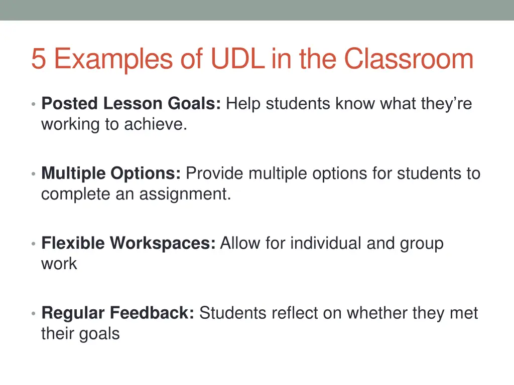 5 examples of udl in the classroom