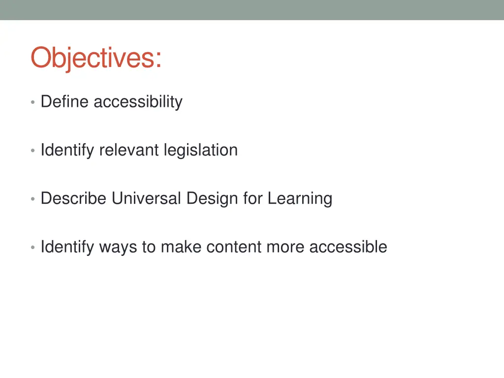 objectives