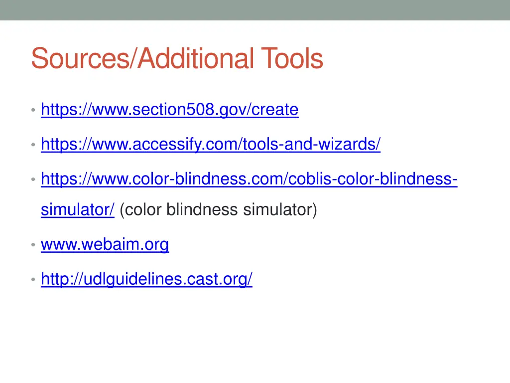 sources additional tools