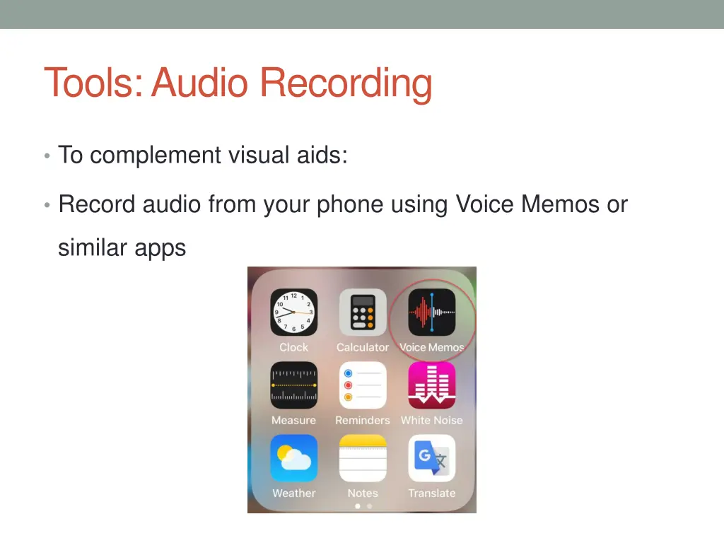 tools audio recording