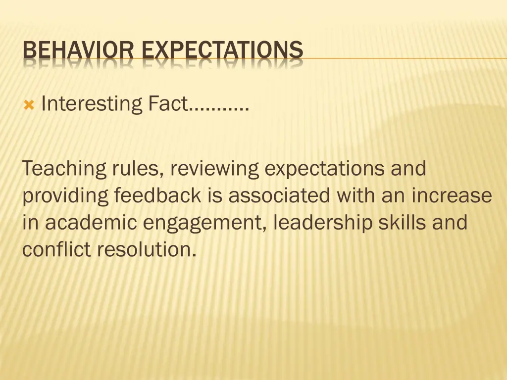 behavior expectations