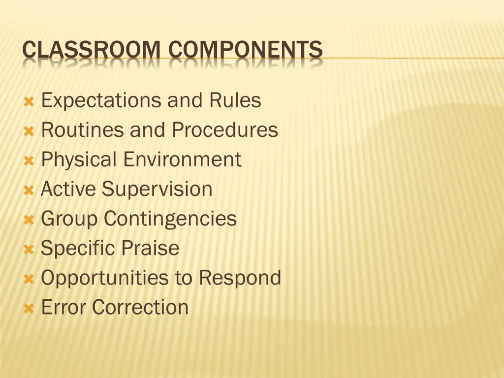 classroom components