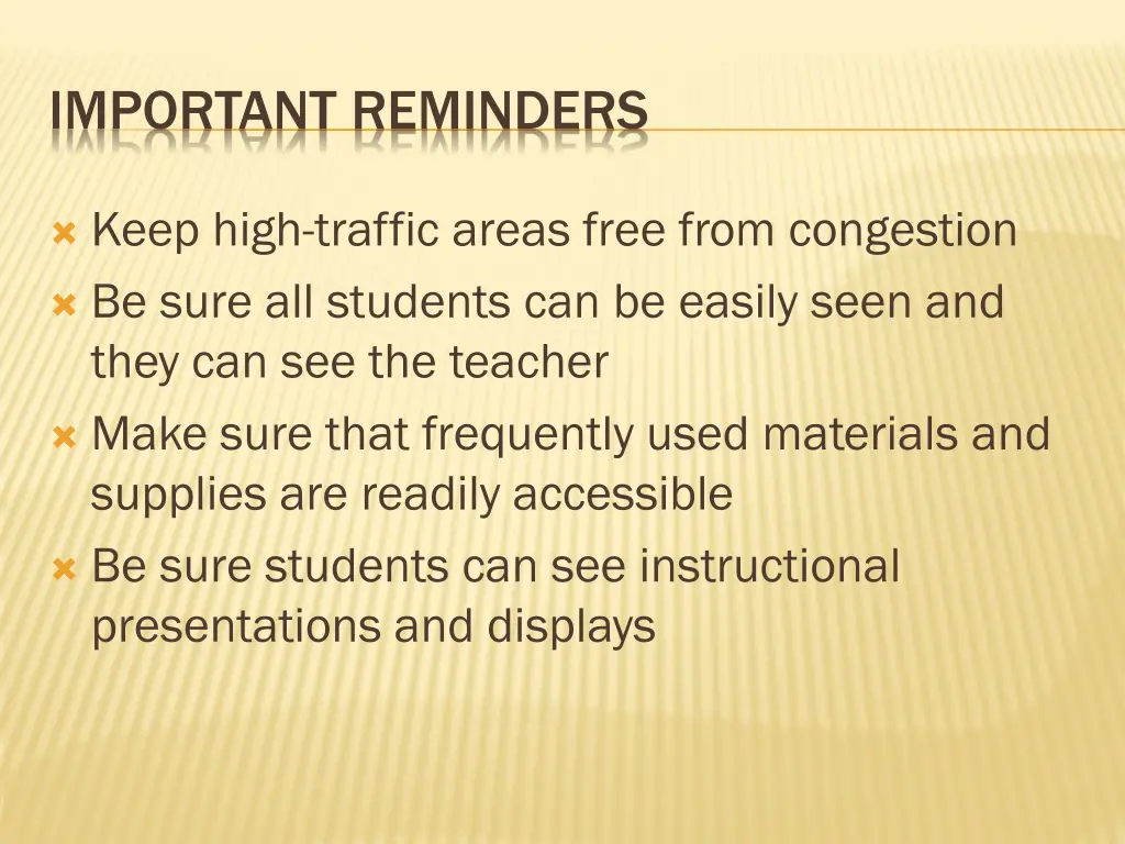 important reminders