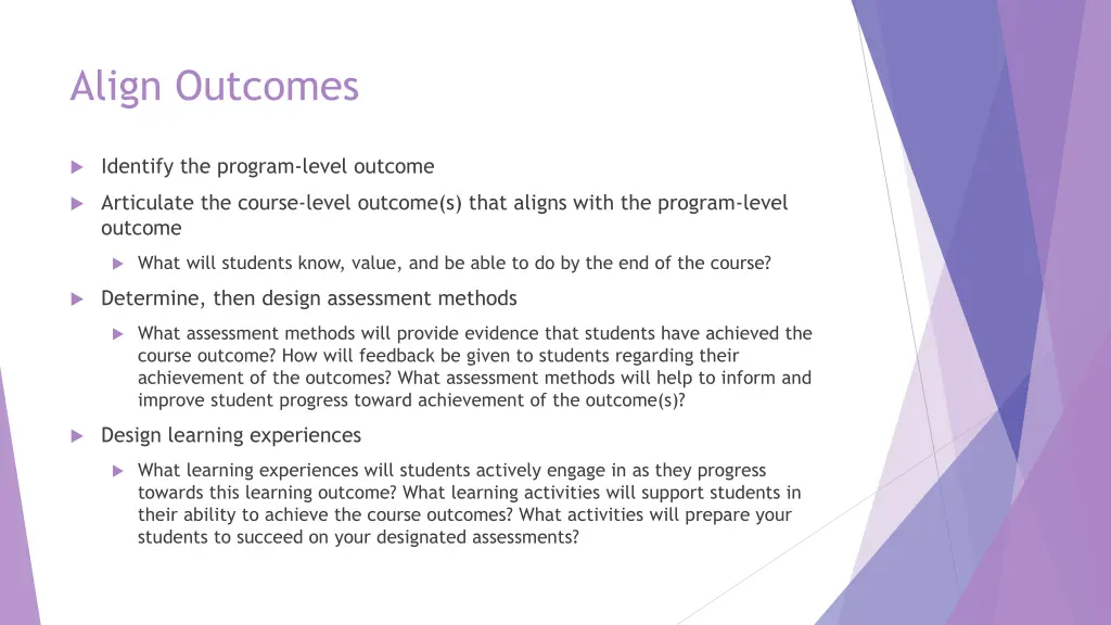 align outcomes