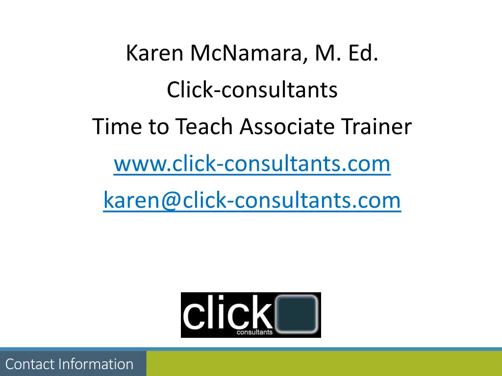 karen mcnamara m ed click consultants time