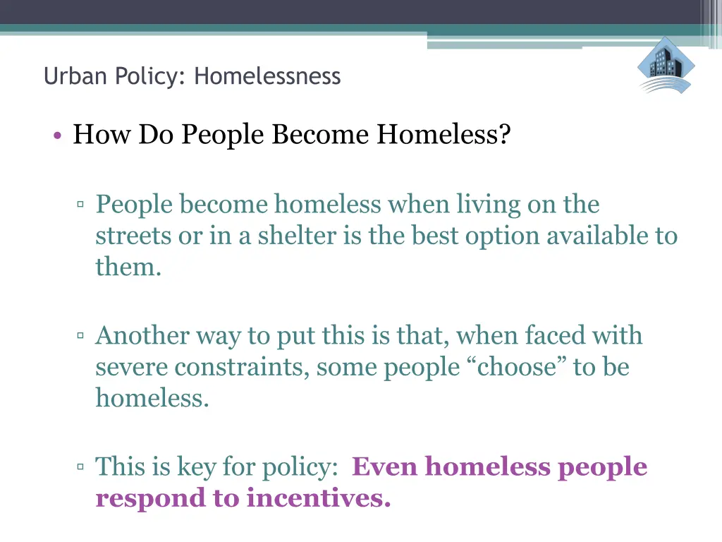 urban policy homelessness 11