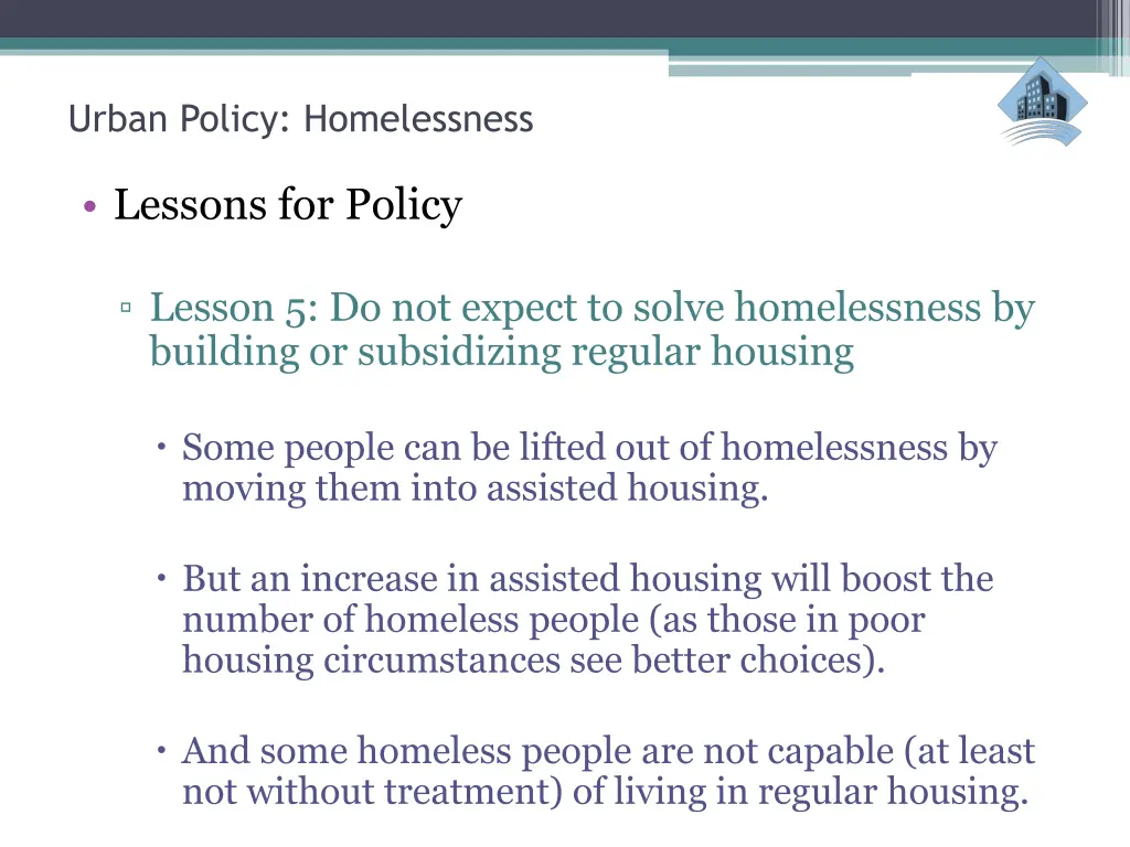 urban policy homelessness 20