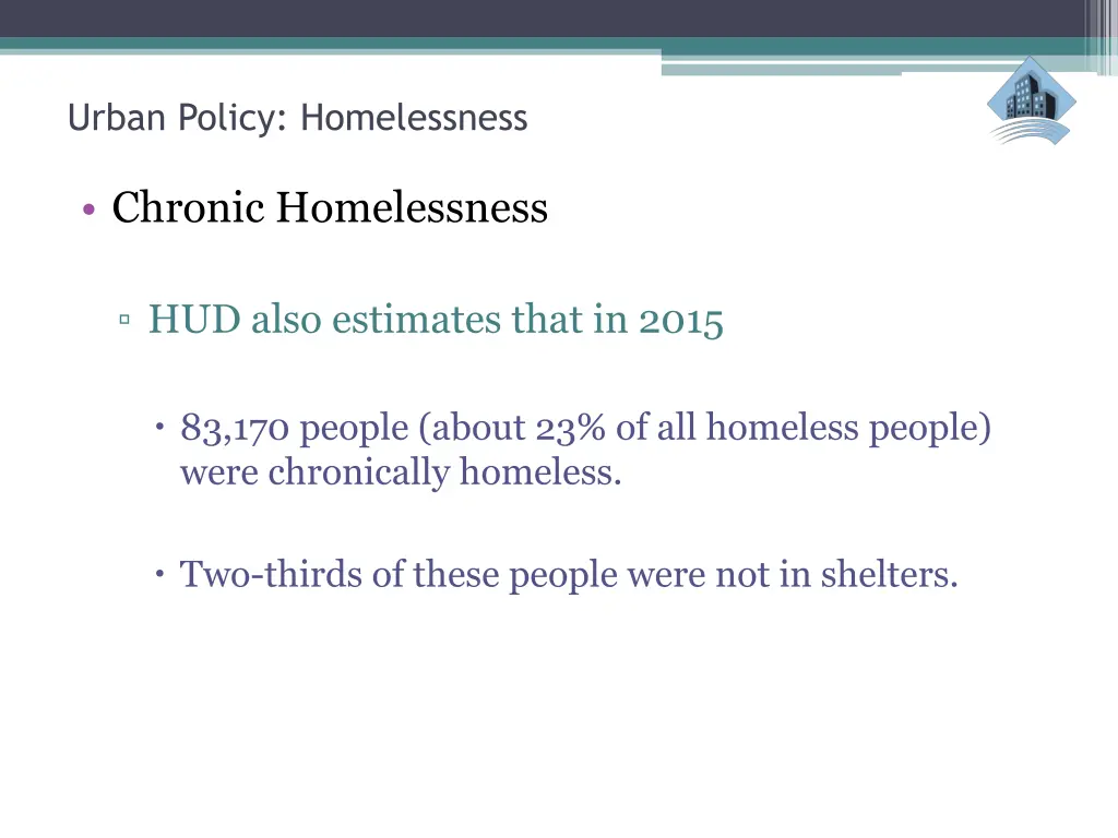 urban policy homelessness 6