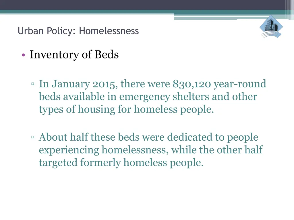 urban policy homelessness 7