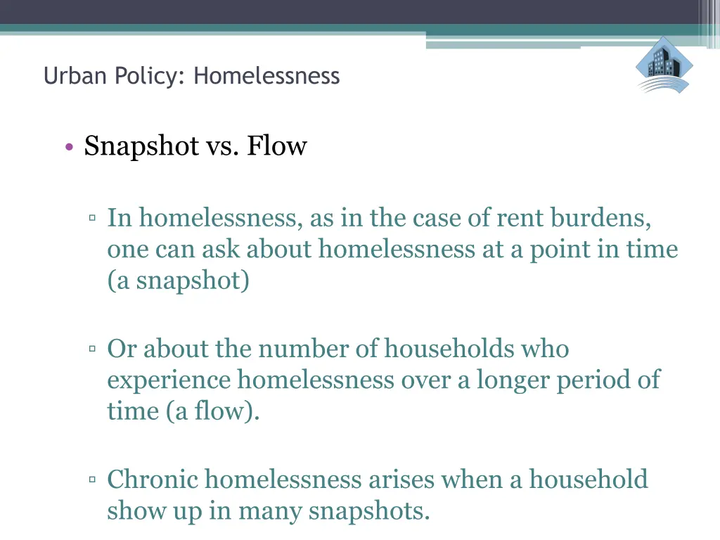 urban policy homelessness 8