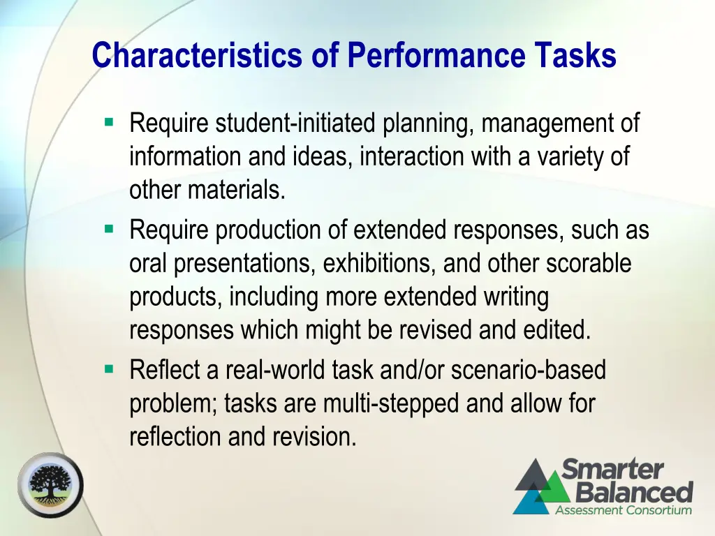 characteristics of performance tasks