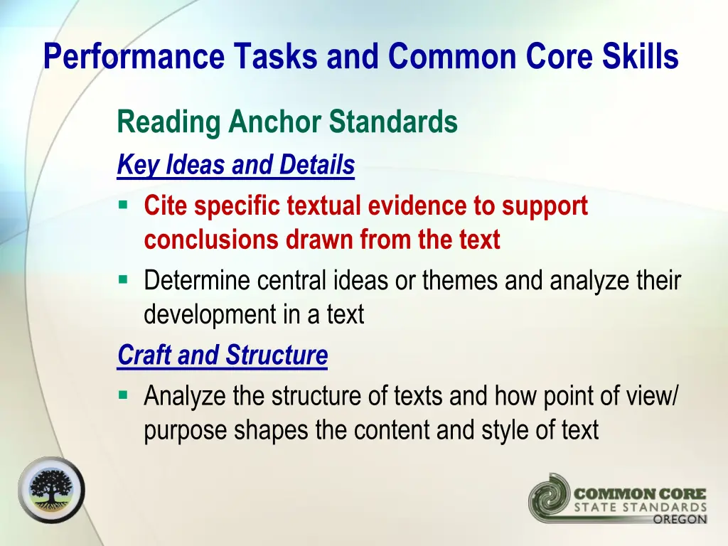 performance tasks and common core skills