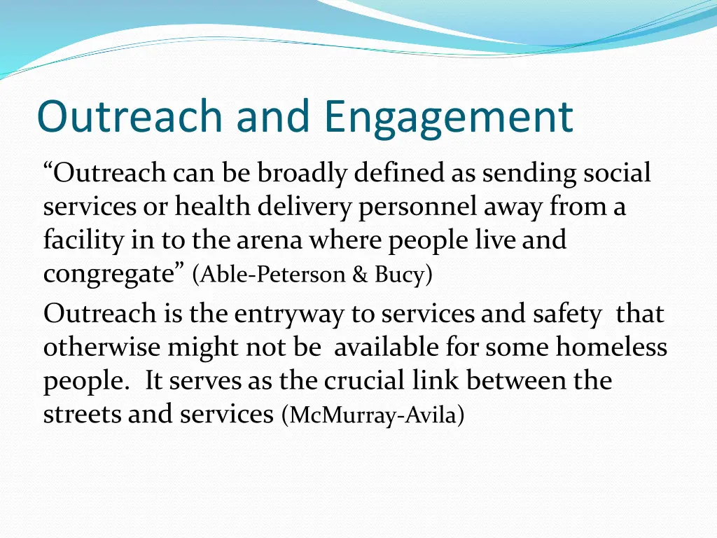 outreach and engagement