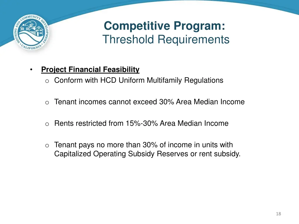 competitive program threshold requirements 2