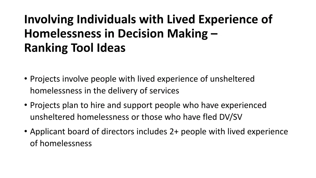 involving individuals with lived experience 2