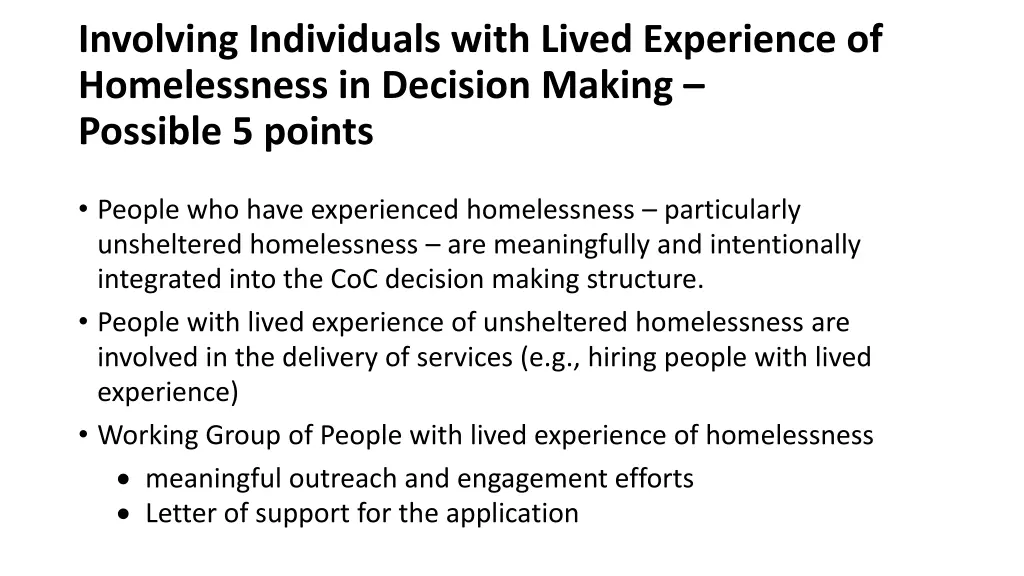involving individuals with lived experience