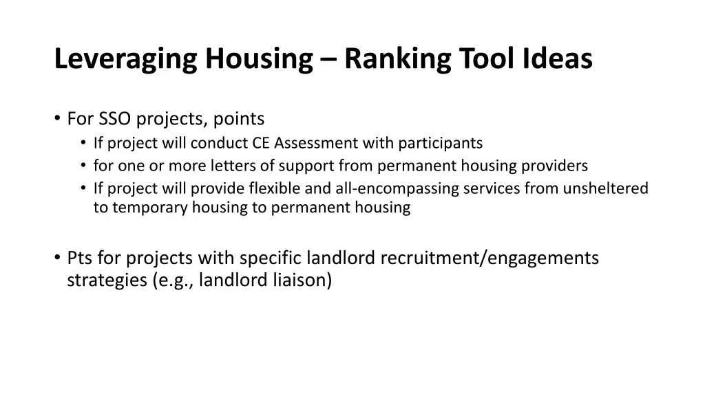 leveraging housing ranking tool ideas 1