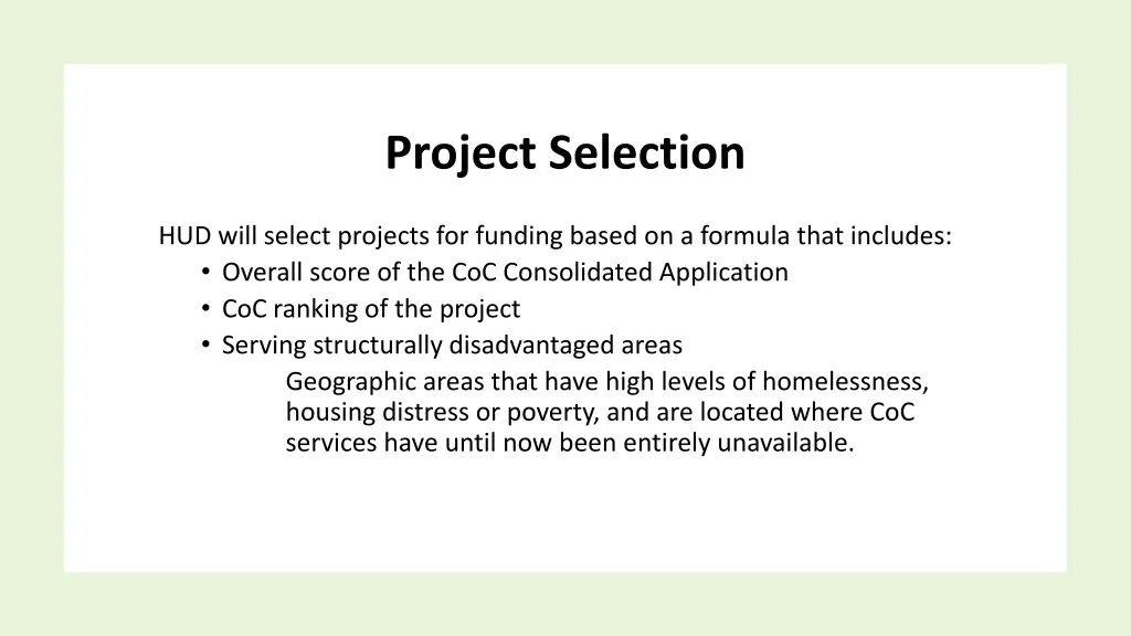 project selection