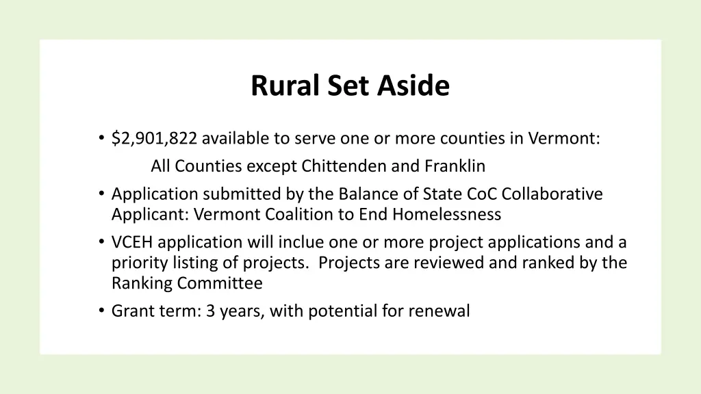 rural set aside