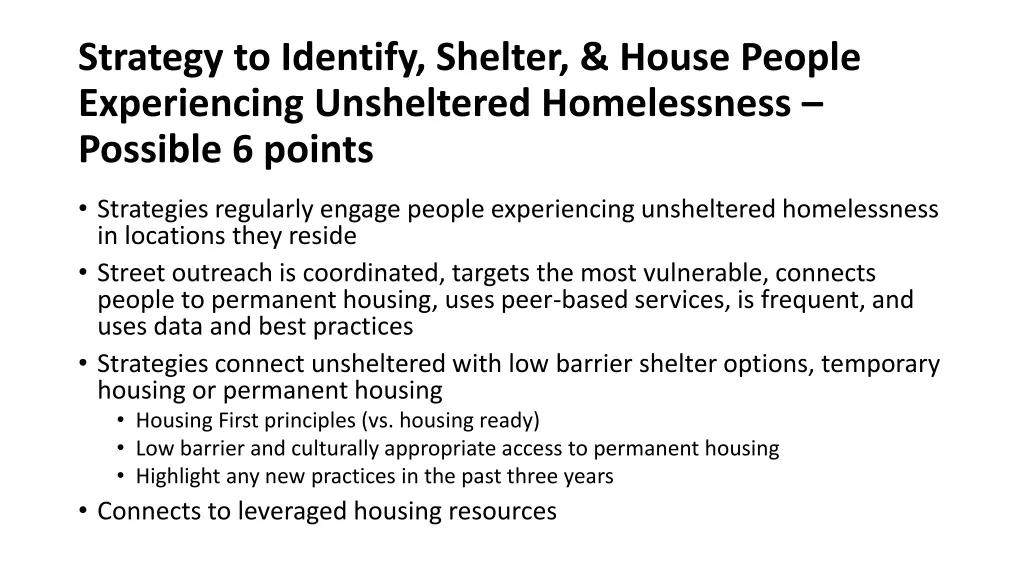 strategy to identify shelter house people