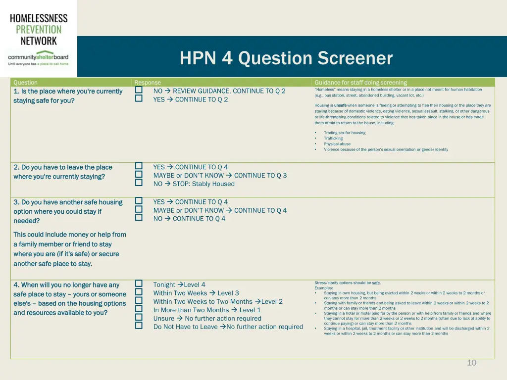 hpn 4 question screener