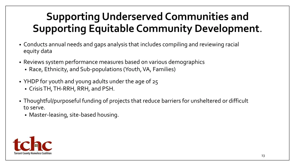 supporting underserved communities and supporting
