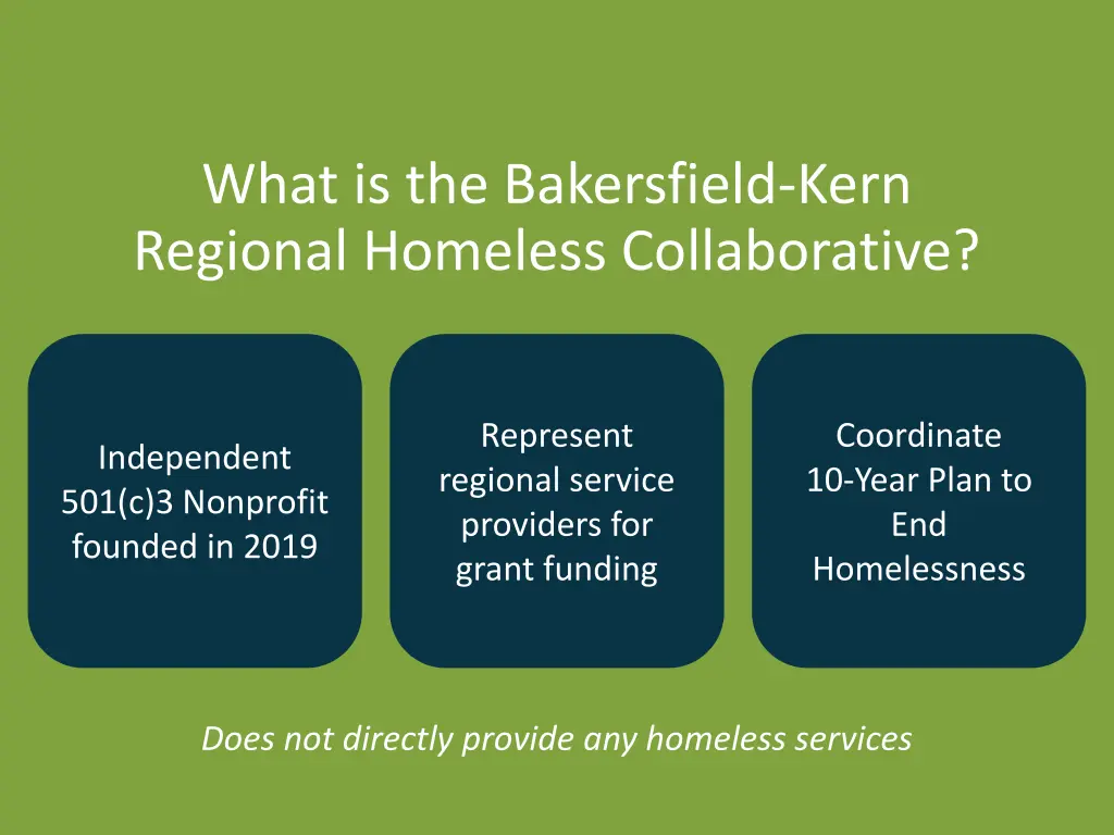 what is the bakersfield kern regional homeless