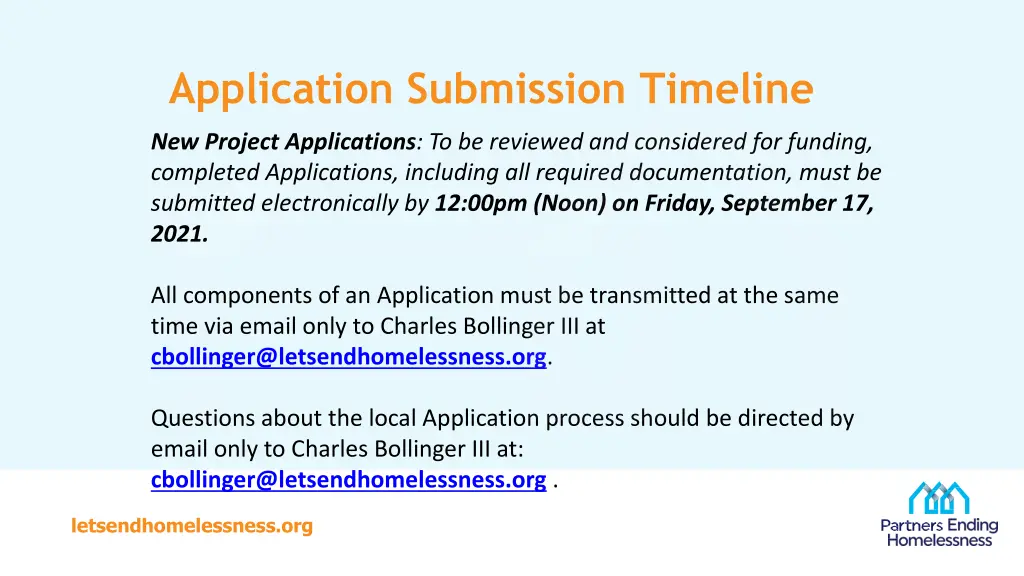 application submission timeline