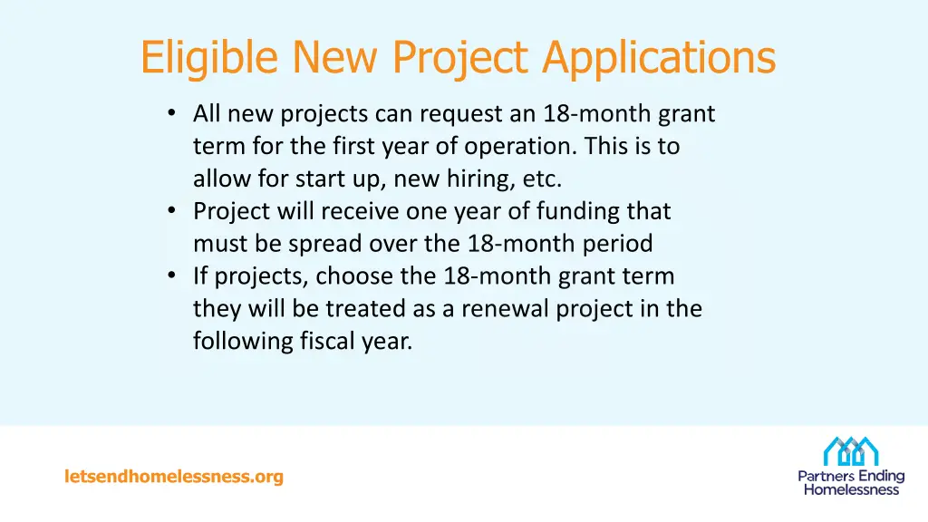 eligible new project applications 1