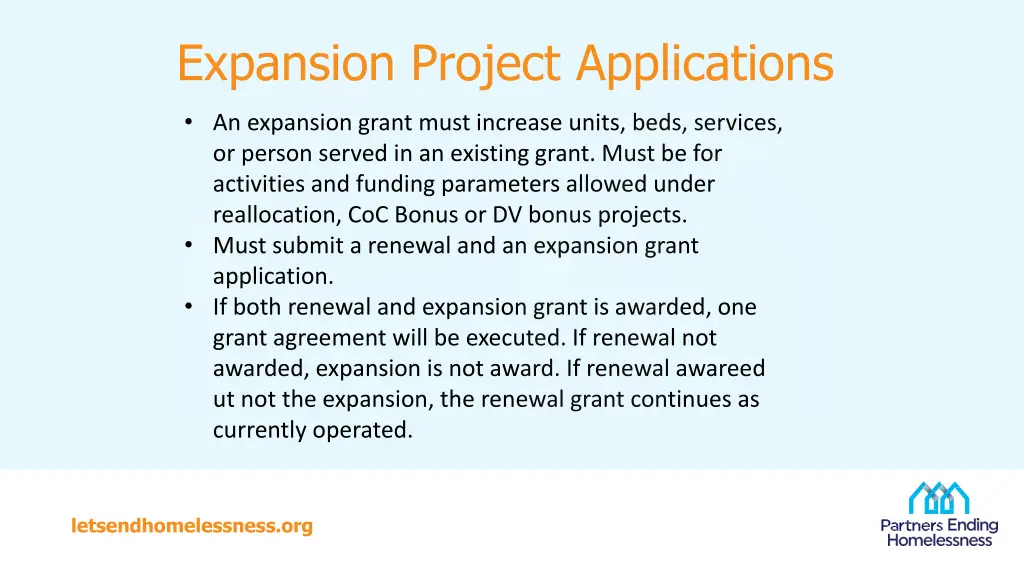 expansion project applications