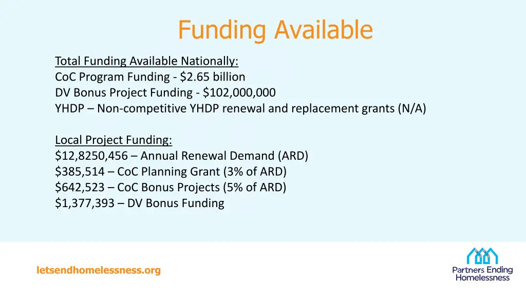 funding available