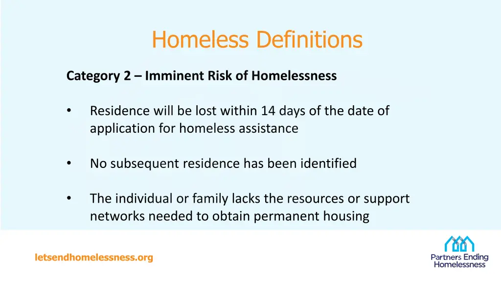 homeless definitions 1