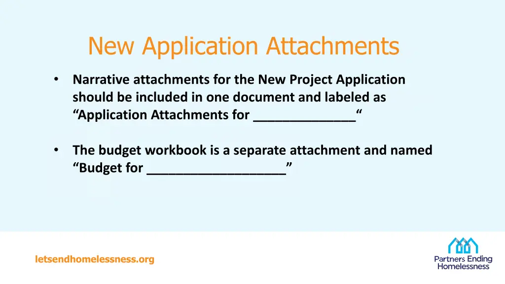 new application attachments