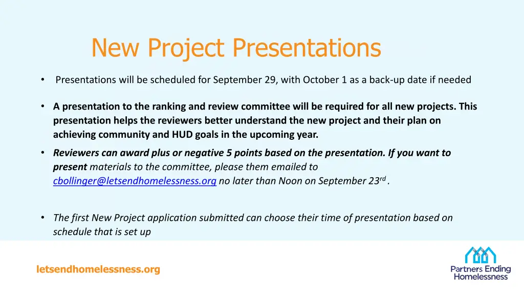 new project presentations
