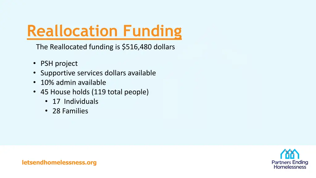 reallocation funding